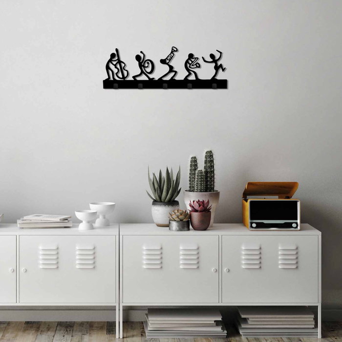 Wallity Gancho de Pared Metálico Music Band Negro